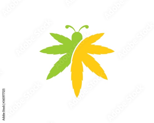Butterfly with cannabis leaf