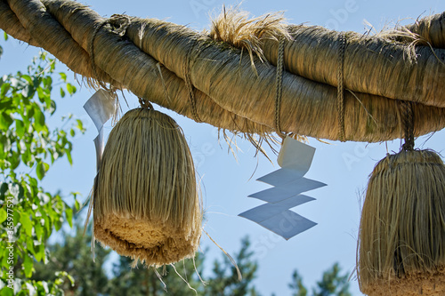 Shinto Shrine of Natsu-Mōde(夏詣) in summer, Hokkaido, Japan photo