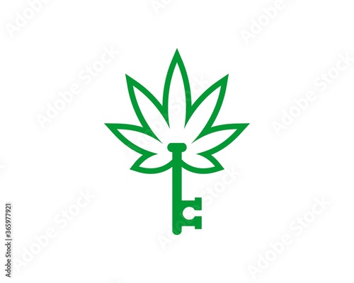 Combination cannabis leaf with key