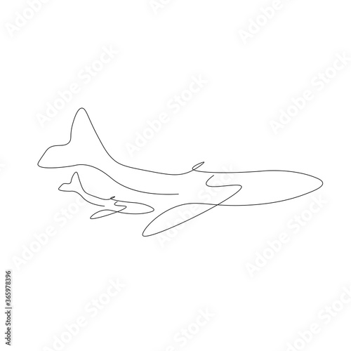 Animal background. Whales. Line drawing design. Vector illustration
