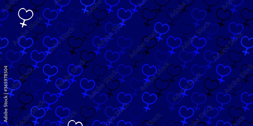 Light BLUE vector backdrop with woman's power symbols. Light BLUE vector backdrop with woman's power symbols.