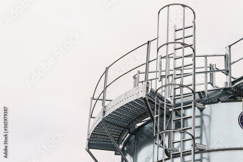 Fotografie, Tablou Industrial metal ladder with round railing