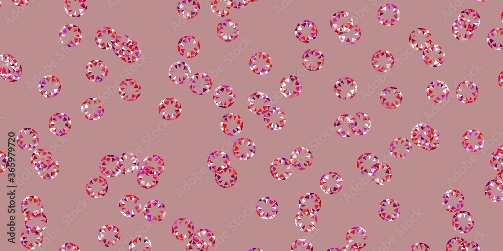 Light pink, red vector pattern with spheres.