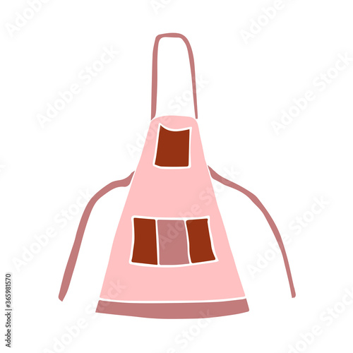 Sketch of a working pinafore on a white background. Vector element for design. Doodle illustration.
