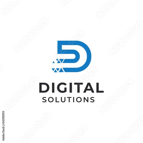 Free Download Digital Solution logo letter D & S design vector stock  - GFXLoad
