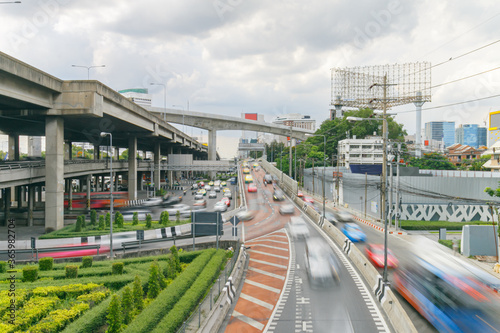 Wallpaper Mural Traffic jam at Vibhavadi Rangsit Road. Bangkok traffic is usually busy during the rush hour Moments after work. Torontodigital.ca