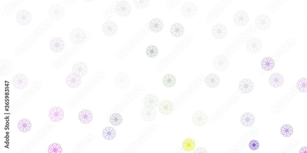 Light pink, green vector doodle template with flowers. Light pink, green vector doodle template with flowers.