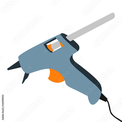Hot glue gun isolated on white background. Vector illustration.