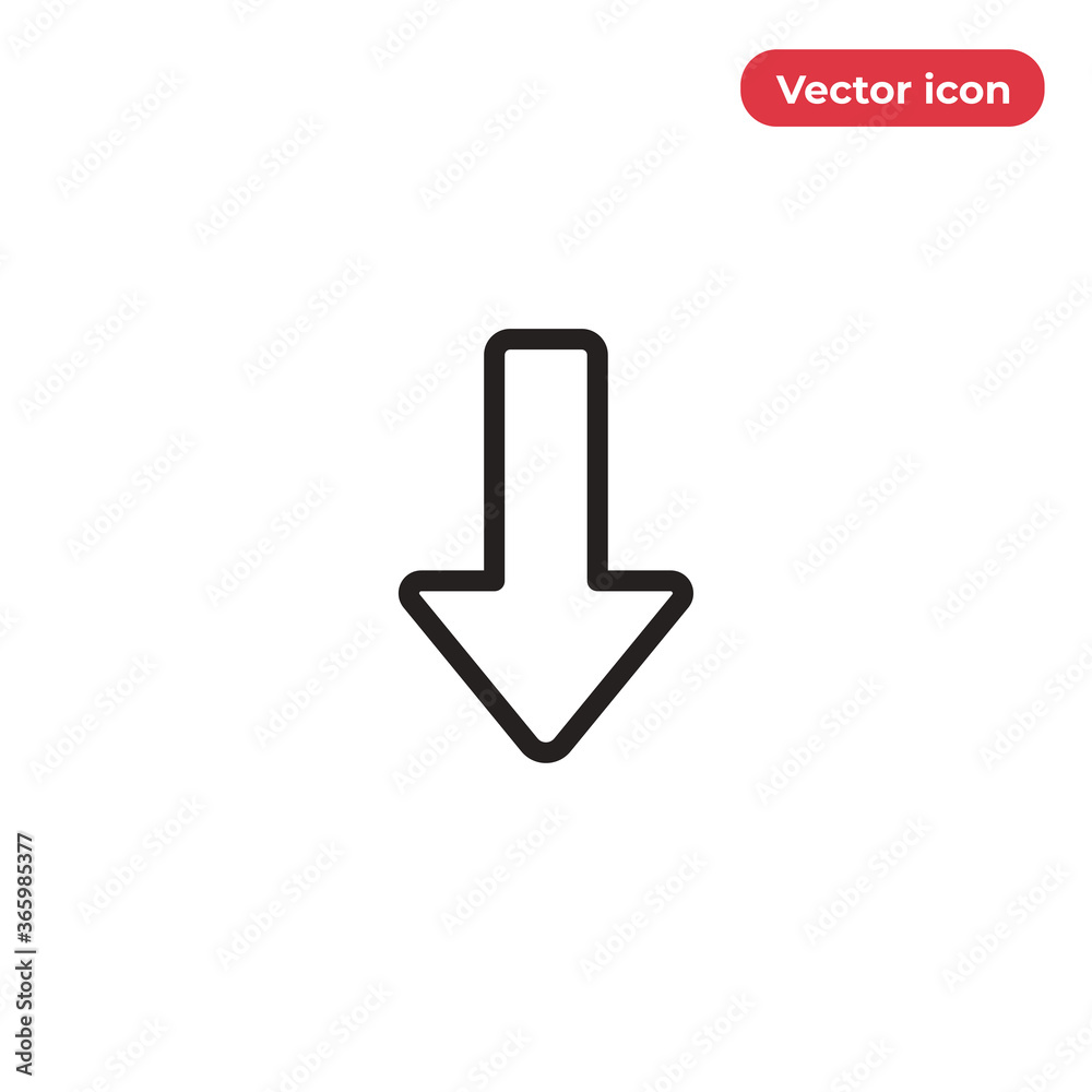 Down arrow icon vector. Download sign Down arrow icon vector. Download sign