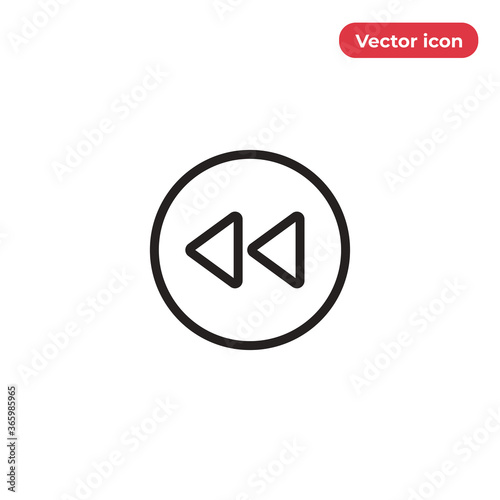 Free Download Rewind icon vector. Fast sign - GFXLoad