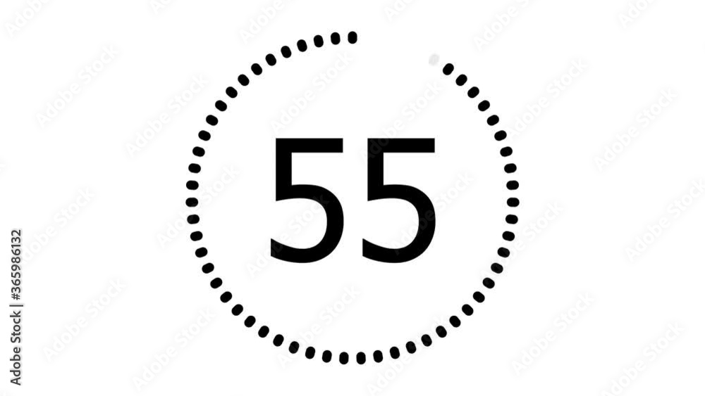 Countdown one minute animation from 60 to 0 seconds animation with