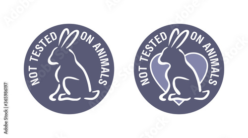 Not tested on animals sign variation - cruelty free emblem with rabbit (or maybe hare) silhouette 