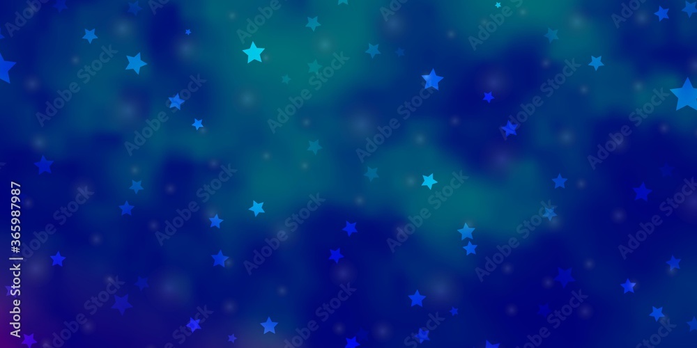 Light Pink, Blue vector template with neon stars. Blur decorative design in simple style with stars. Pattern for new year ad, booklets.