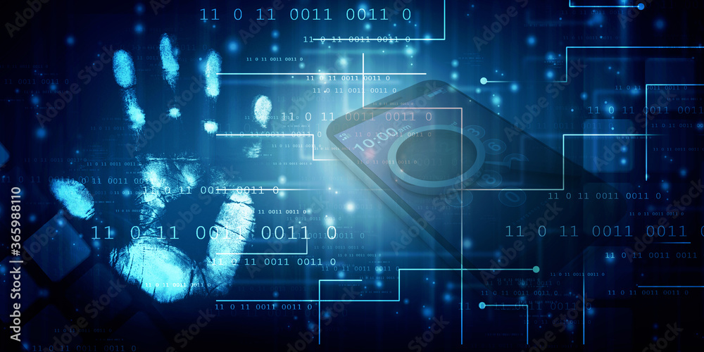 Fingerprint Scanning Technology Concept 2d Illustration Fingerprint Scanning Technology Concept 2d Illustration