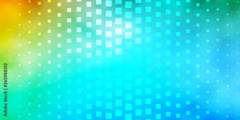 Light Blue, Yellow vector layout with lines, rectangles. Rectangles with colorful gradient on abstract background. Pattern for commercials, ads.