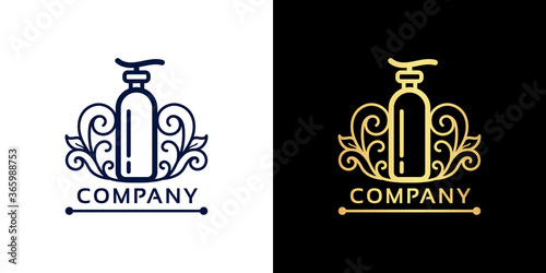 Luxury royal style perfume or shampoo company logo