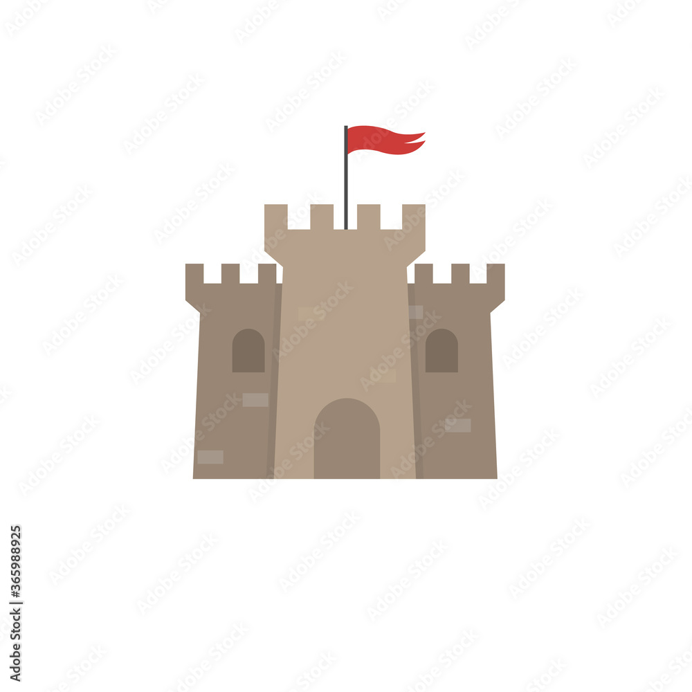 Flat castle, Palace icon, vector illustration isolated on white background