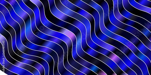 Dark Pink, Blue vector background with bent lines. Abstract illustration with gradient bows. Best design for your ad, poster, banner.