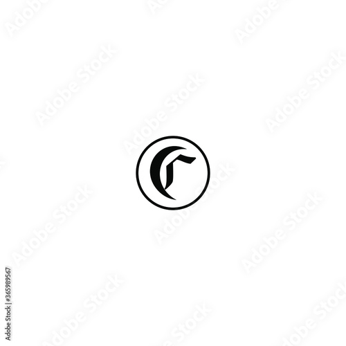 moon and cr letter vector logo