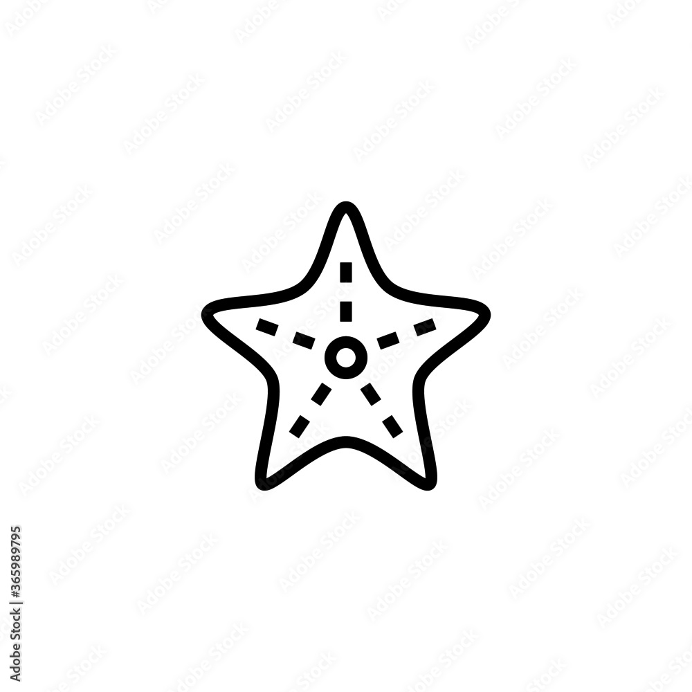 Starsea Icon in black line style icon, style isolated on white background Starsea Icon in black line style icon, style isolated on white background