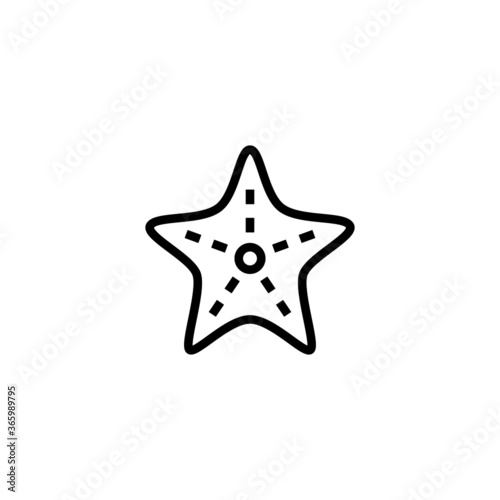 Starsea Icon in black line style icon, style isolated on white background