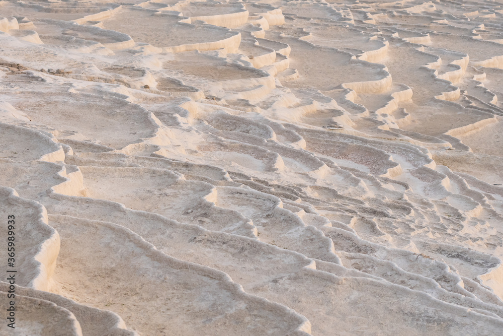 Fototapeta premium Dried natural spring water travertine terrace formations