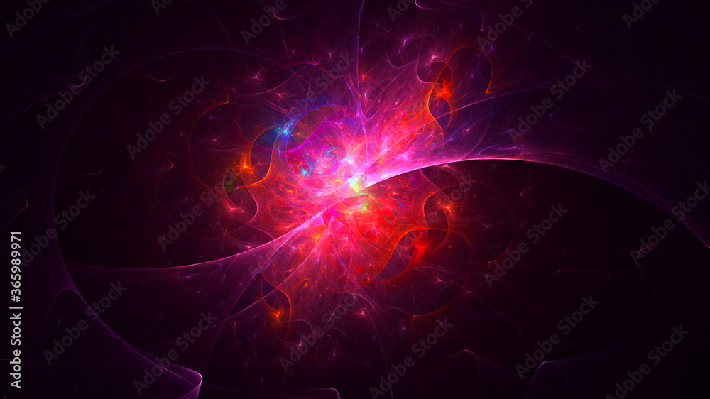 Fototapeta premium 3D rendering abstract multicolor fractal light background
