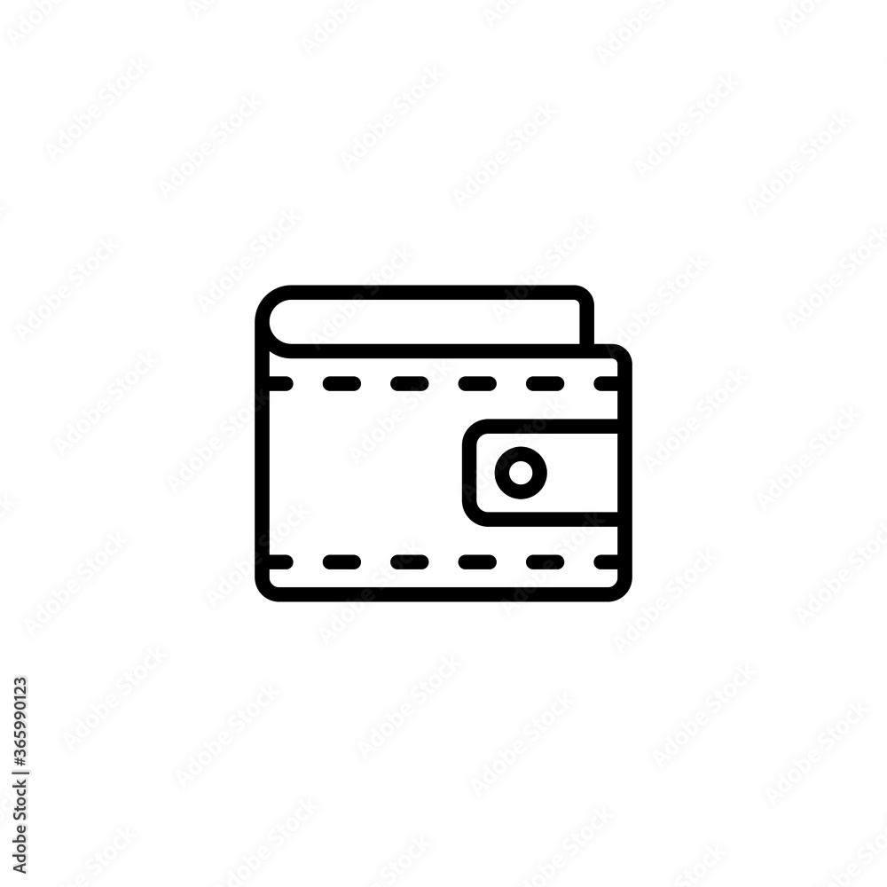 Wallet icon  in black line style icon, style isolated on white background