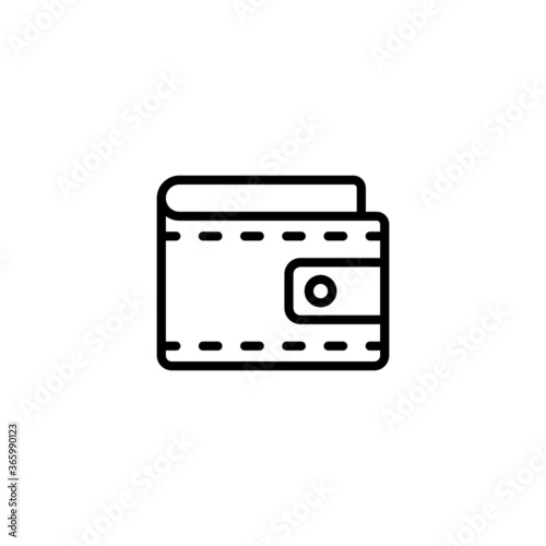 Wallet icon in black line style icon, style isolated on white background