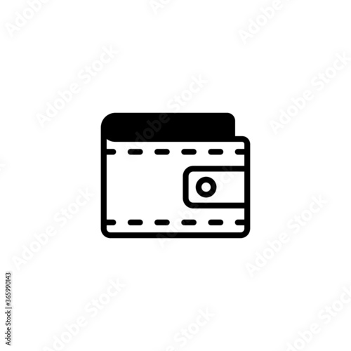 Wallet icon in black flat glyph, filled style isolated on white background