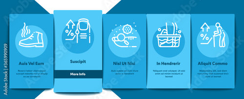 Nail Infection Disease Onboarding Mobile App Page Screen Vector. Nail Infection And Treatment, Virus And Research, Smell Boot And Feet Wash Illustrations