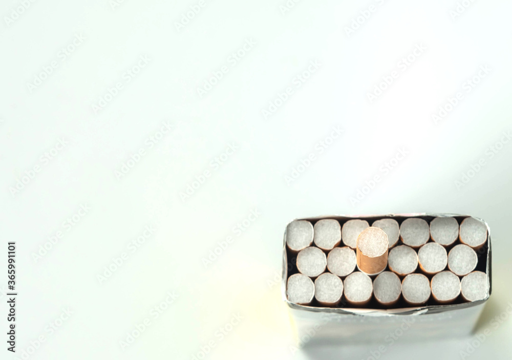 cigarette on package isolated in white background. cigarette on package isolated in white background.
