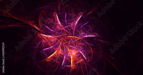 3D rendering abstract multicolor fractal light background