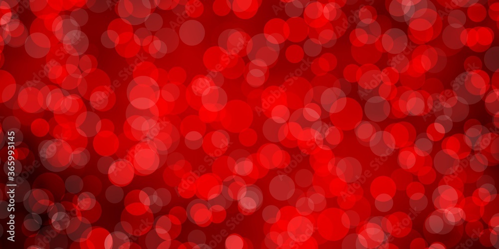 Light Red vector layout with circle shapes. Abstract decorative design in gradient style with bubbles. Design for your commercials.
