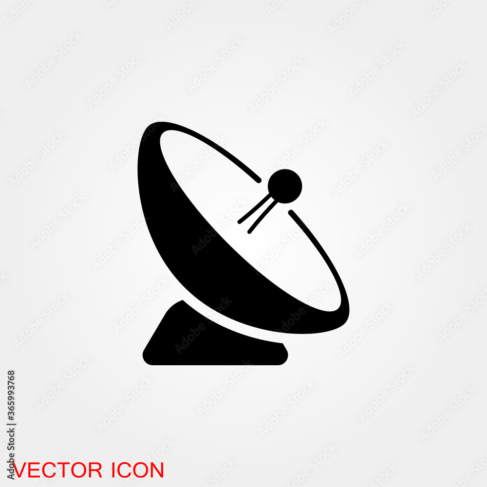 Antenna icon. Radar satellite dish - Vector icon Antenna icon. Radar satellite dish - Vector icon
