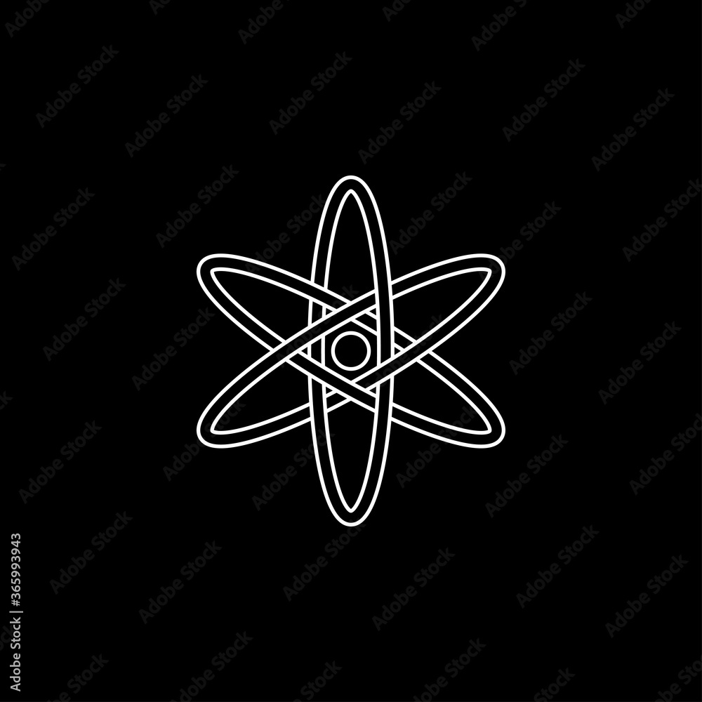 Atom icon, black science fiction atom icon Atom icon, black science fiction atom icon