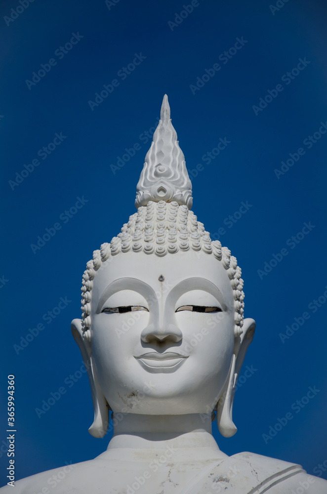 Big White Buddha Statue ia a Landmark at Southern of Thailand. Big White Buddha Statue ia a Landmark at Southern of Thailand.