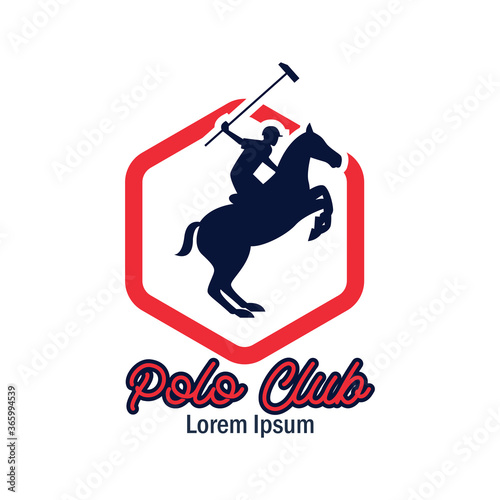 polo sport logo with text space for your slogan tag line, vector illustration