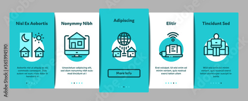 Remote Work Freelance Onboarding Mobile App Page Screen Vector. Work At Home, Internet Job And Online Consultation Operator, Teleworking And Conference Illustrations
