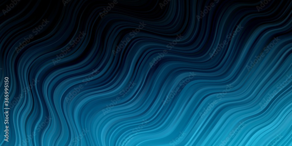 Dark BLUE vector texture with curves. Illustration in abstract style with gradient curved.  Template for cellphones.