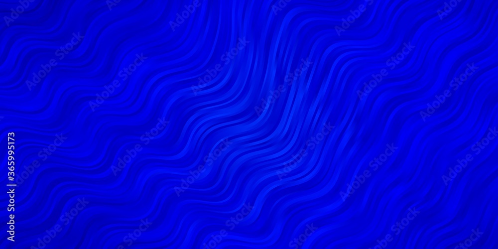 Dark BLUE vector pattern with curves. Abstract illustration with gradient bows. Template for your UI design.