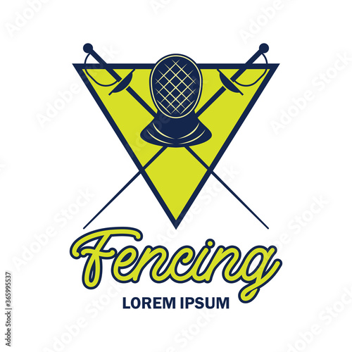 fencing logo with text space for your slogan tag line, vector illustration