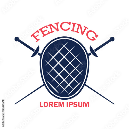 fencing logo with text space for your slogan tag line, vector illustration