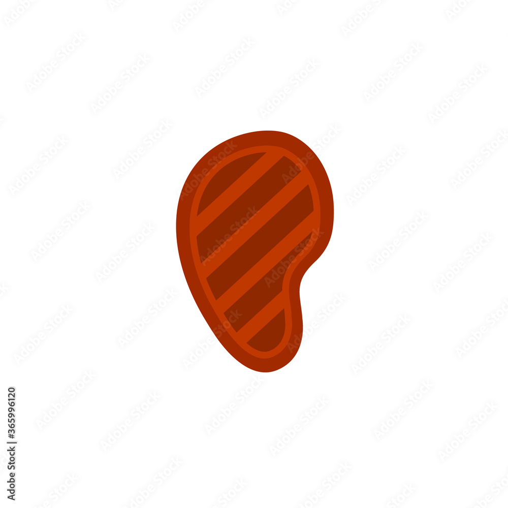 Meat flat, steak icon, vector illustration isolated on white background Meat flat, steak icon, vector illustration isolated on white background
