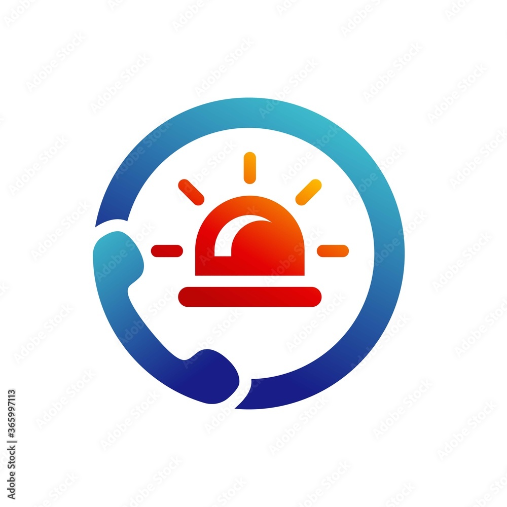 emergency light call icon logo design emergency light call icon logo design