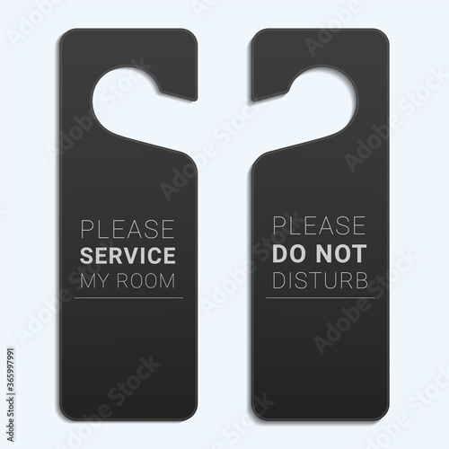 Hotel room door hanger. Do not disturb label