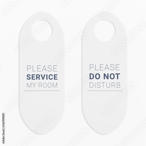 Please do not disturb door hanger. Servicing label for hotel rooms