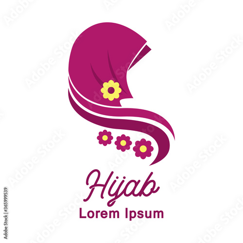 hijab logo with text space for your slogan tag line, vector illustration