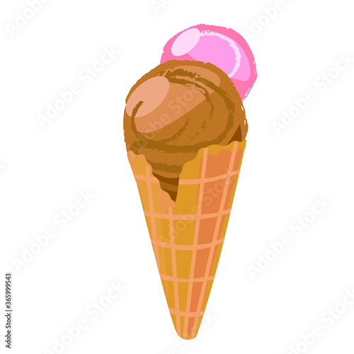 vector illustrations with ice cream. Cartoon style. Can be used for icons or stickers. summer dessert.