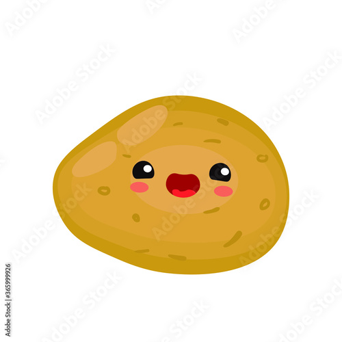 vector illustration with funny potato, various character emotions. vegetables.